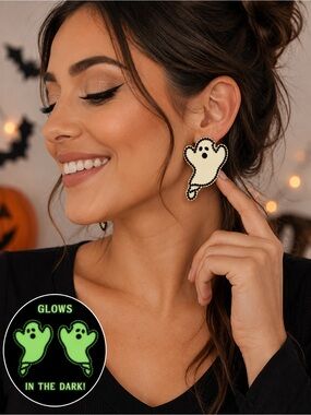 Sugarfix Glow in the Dark Ghost Earrings Halloween Ghosts